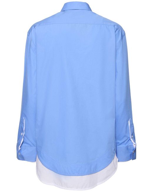 Victoria Beckham ダブルレイヤードコットンポプリンシャツ Blue