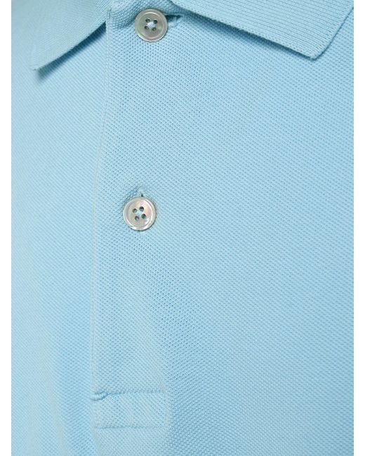 メンズ Tom Ford Tennis コットンピケポロ Blue