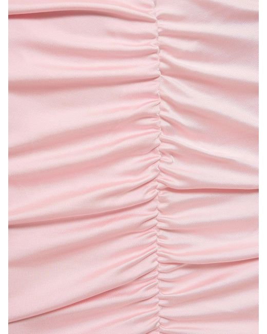 ANDAMANE Pink Kim Stretch Jersey Cutout Midi Dress