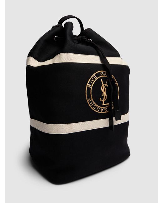Saint Laurent Black Rive Gauche Canvas Body Bag for men