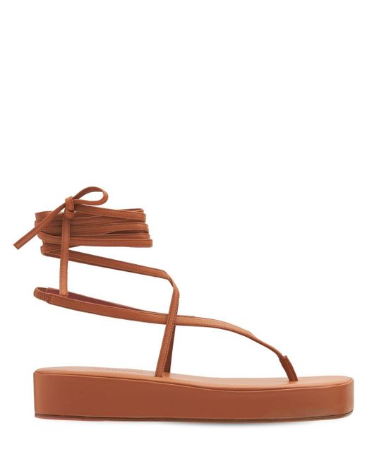 AMINA MUADDI Brown 35mm Jamie Leather Thong Sandals