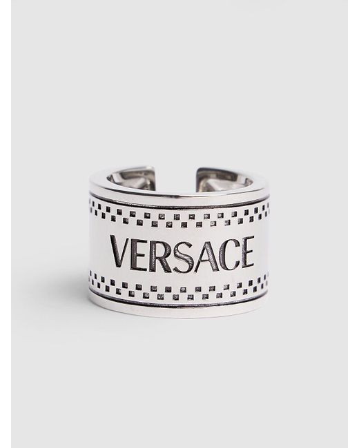 メンズ Versace メタルロゴリング White