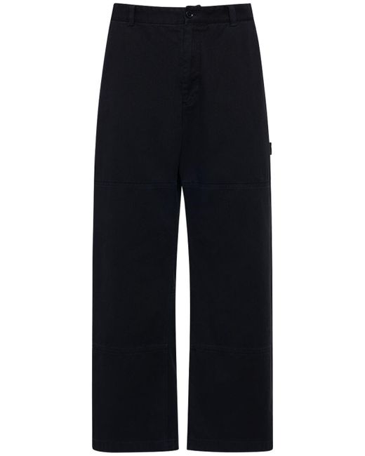 Dolce & Gabbana Blue Wide Cotton Gabardine Worker Pants for men