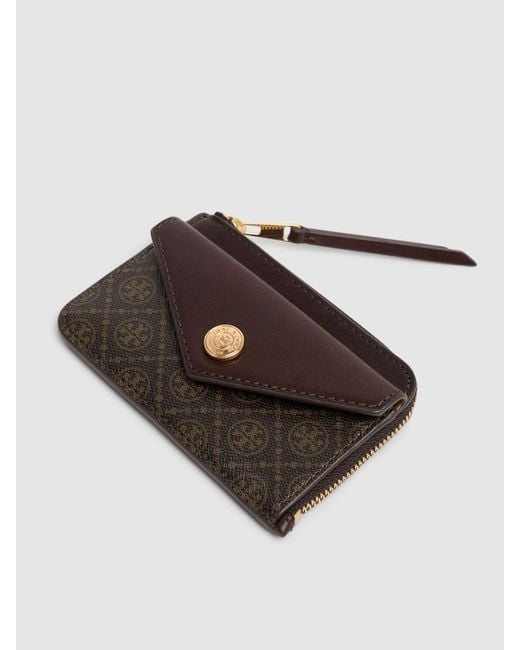 Tory Burch Black Damen Kartenhülle Aus Canvas Mit T-Monogramm