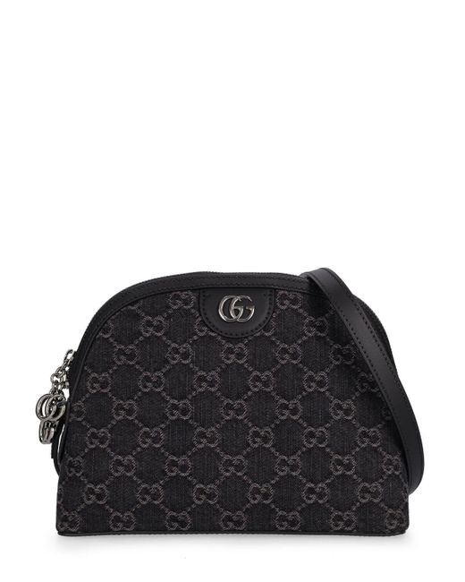 Petit sac porté épaule en denim gg ophidia Gucci en coloris Noir | Lyst