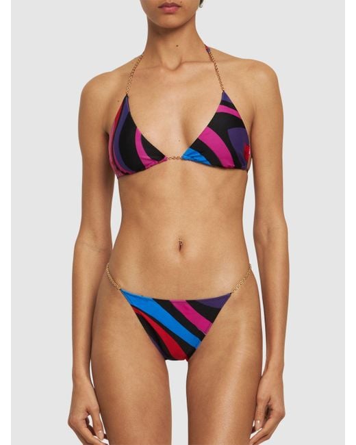 Emilio Pucci Multicolor Triangle Bikini Top
