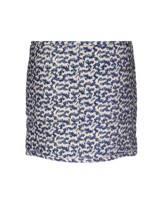 Isabel Marant Blue Arona Printed Cotton Mini Skirt