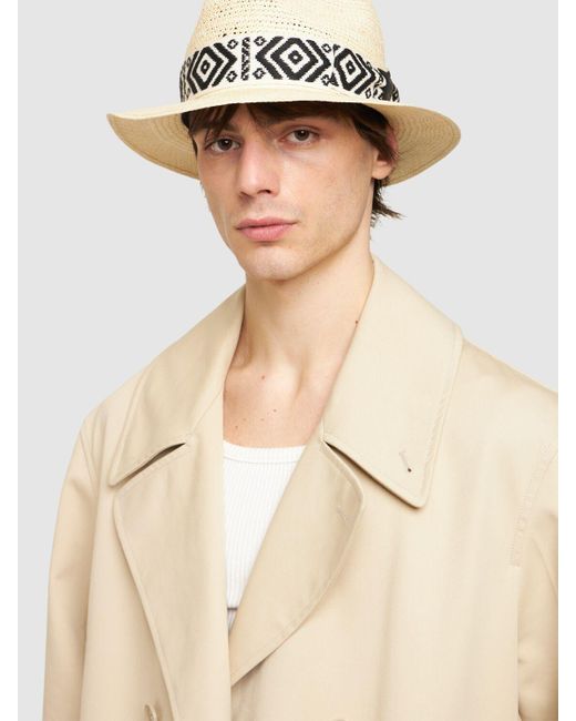 Sombrero panama de paja Borsalino de hombre de color White
