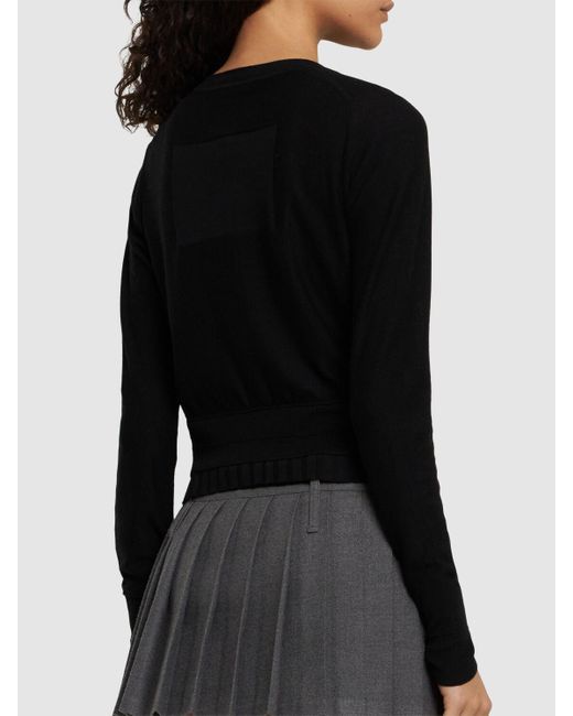 Cardigan in lana a costine di Marc Jacobs in Black