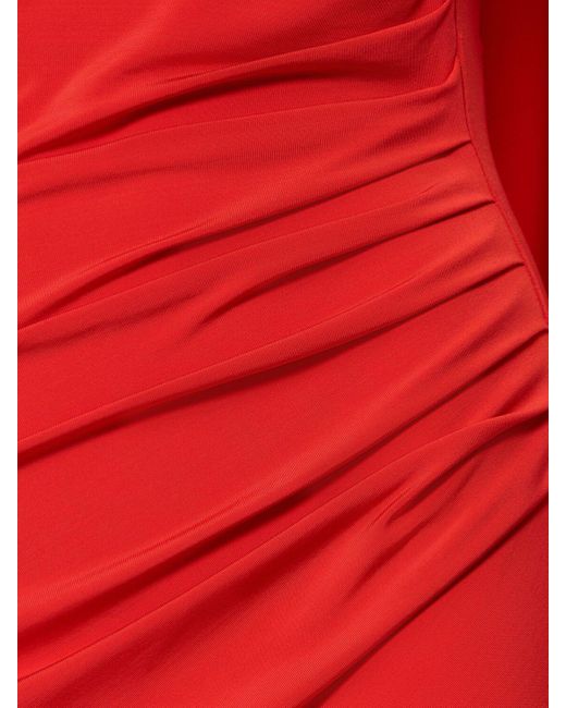Stella McCartney アシンメトリージャージーケープドレス Red