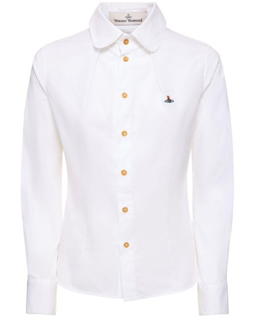 Vivienne Westwood White Hemd Aus Baumwollpopeline Mit Logo "toulouse"