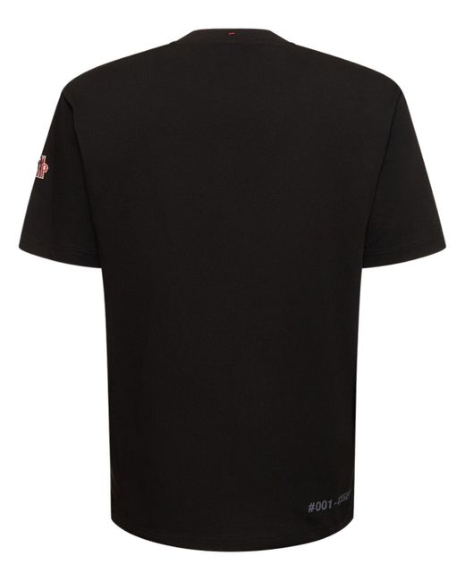 T-shirt in cotone con logo di 3 MONCLER GRENOBLE in Black da Uomo