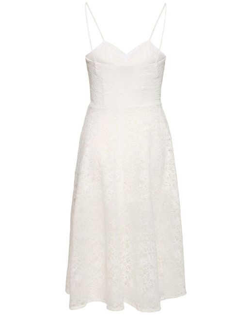 Ermanno Scervino White Flared Lace Midi Dress