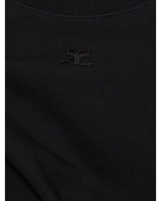 Courreges Black Logo Embroidery Cotton Sweatshirt for men