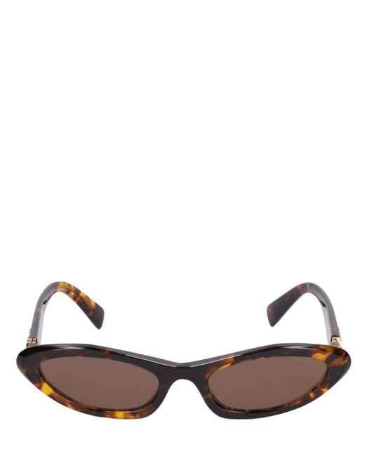Miu Miu Brown Cat-eye Acetate Sunglasses
