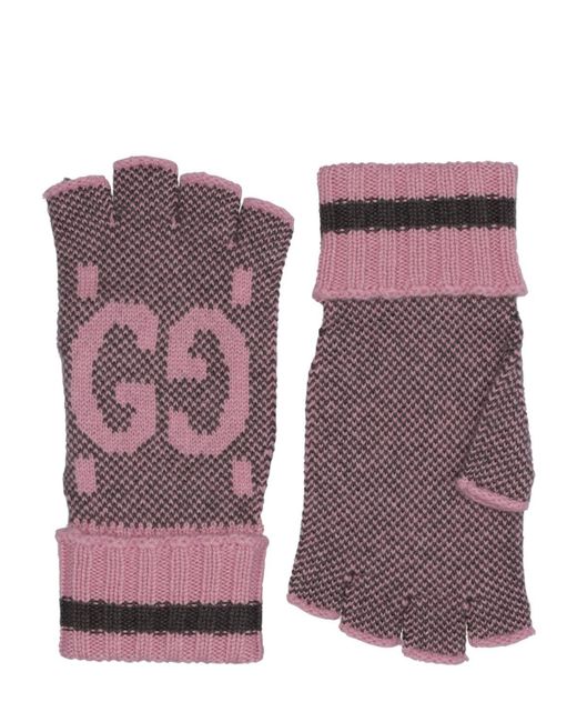 Gucci Soft Cashmere Fingerless Gloves in Purple | Lyst