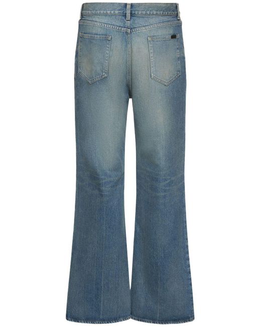 Saint Laurent 70's Flared Cotton Jeans in Blue for Men