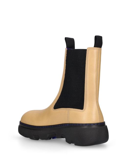 Burberry Black Leather Creeper Chelsea Boots