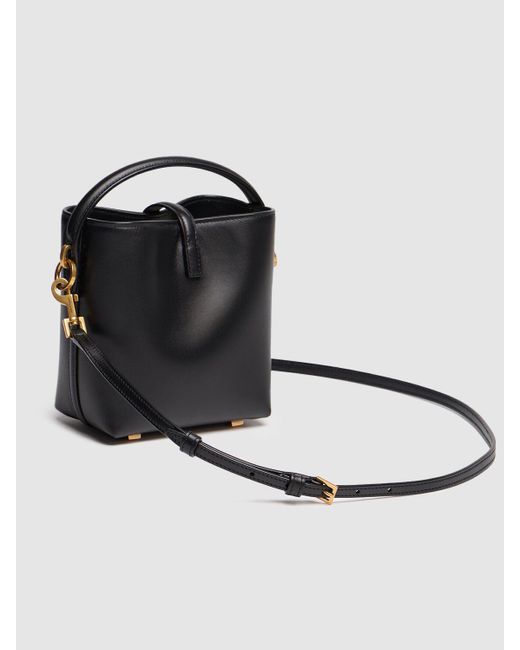 Saint Laurentシャイニーレザーバケット Saint Laurent Mini Le 37 シャイニーレザーバケットバッグ
