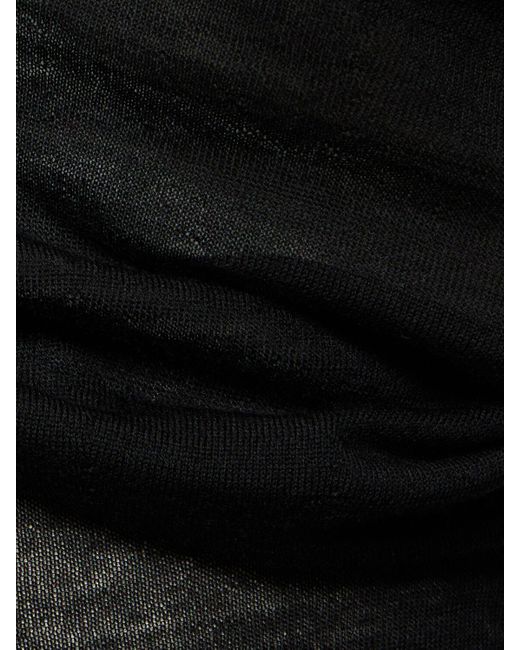 Christopher Esber Black Radial Wave Wool Knit Maxi Dress