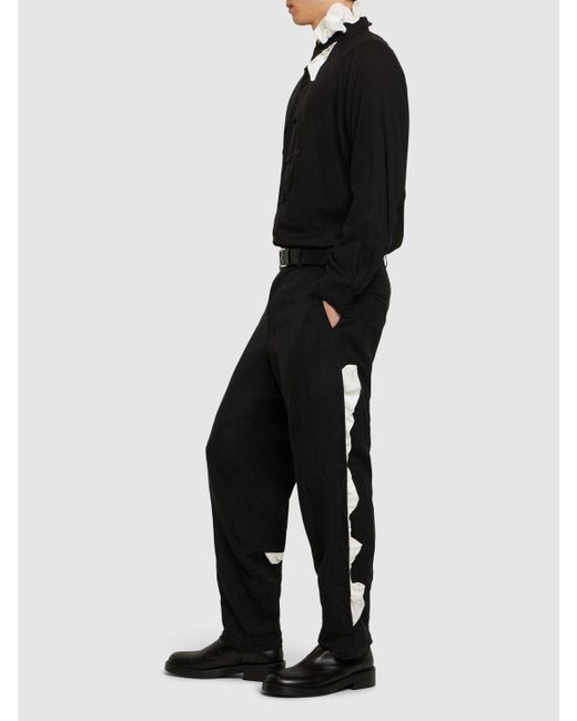 Pantalones de lino Yohji Yamamoto de hombre de color Black