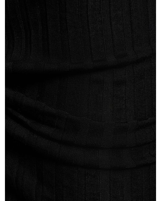 Marc Jacobs Black Twist Fine Ribbed Wool Dress