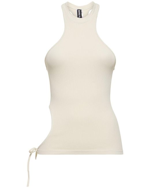 ANDREADAMO White Geripptes Jersey-tanktop
