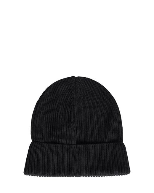 Cappello beanie in cotone con logo di Moncler in Black da Uomo