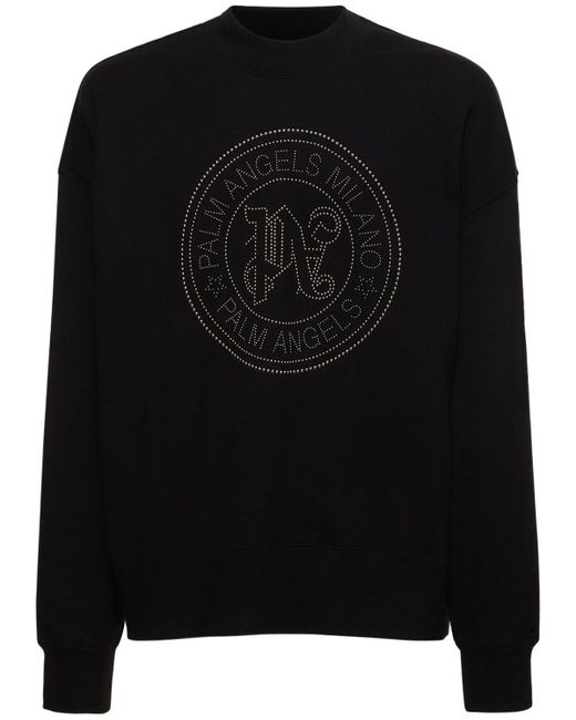 Palm Angels Sweatshirt Aus Baumwolle "milano Stud" in Black für Herren