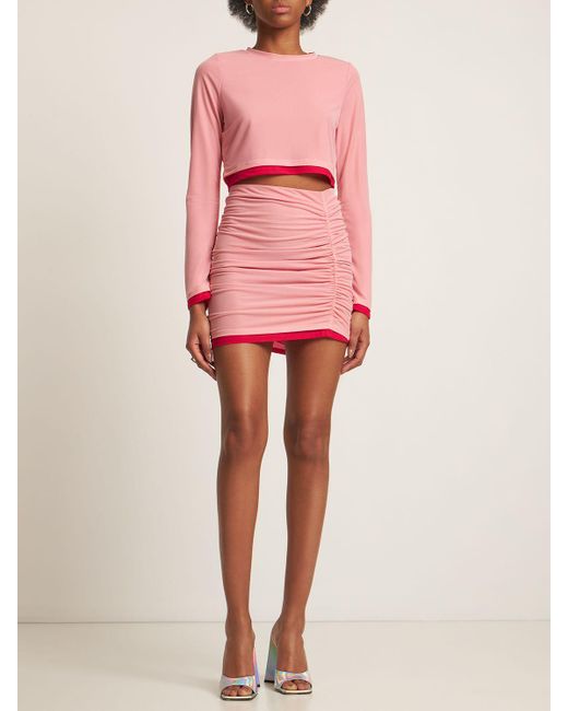 Simon Miller Pink Langärmeliges Oberteil Aus Mesh "mimsy"
