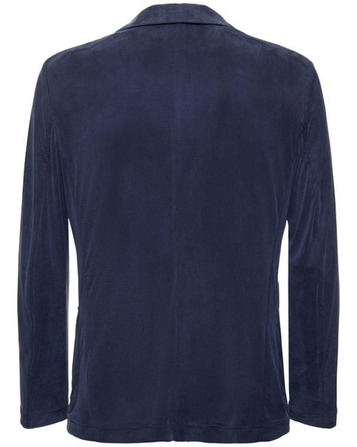 Blazer léger en jersey cupro Giorgio Armani pour homme en coloris Blue