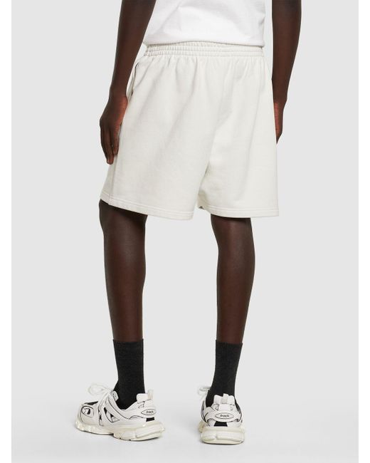 Shorts in cotone di Balenciaga in White da Uomo
