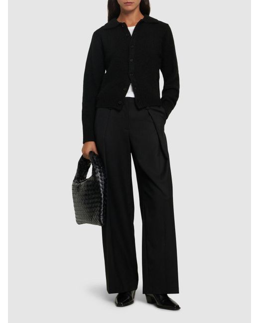 Low Classic Belt Loop Point Wide Leg Pants in Black | Lyst