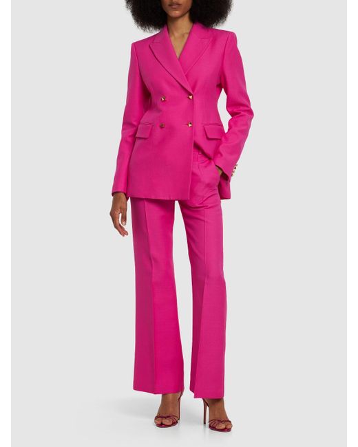 Valentino Pink Hose Aus Woll- Und Seidenkrepp