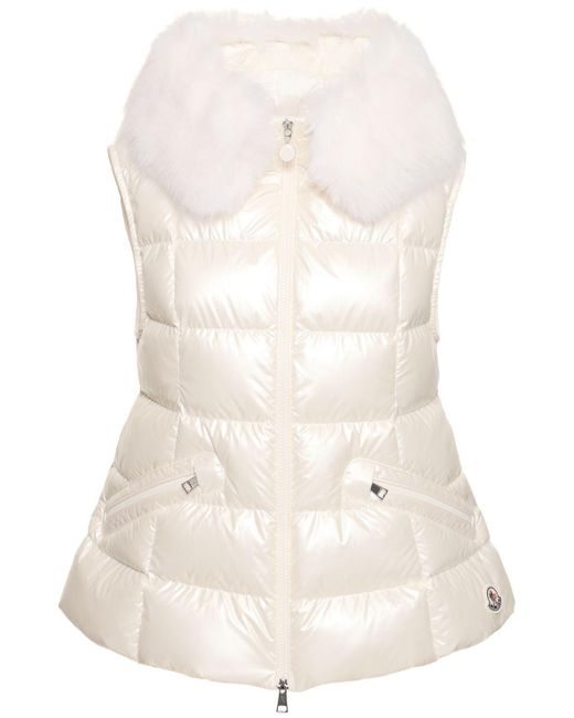 Moncler Anse ラミネートナイロンダウンベスト White