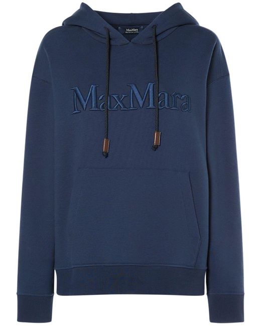 Sudadera de algodón jersey con capucha Max Mara de color Blue