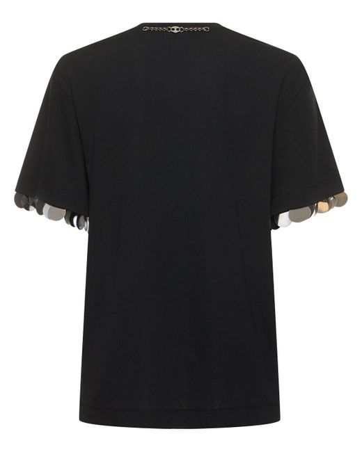 Rabanne Black Jersey Crepe Embellished T-shirt