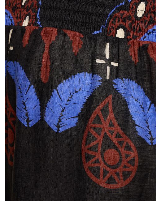 Gonna midi masaaì mythology in lino di Johanna Ortiz in Blue