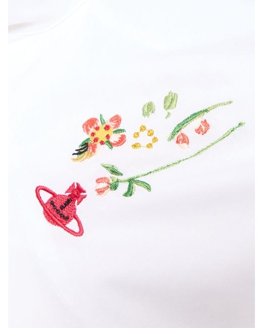 Robe chemise courte en coton football heart Vivienne Westwood en coloris White