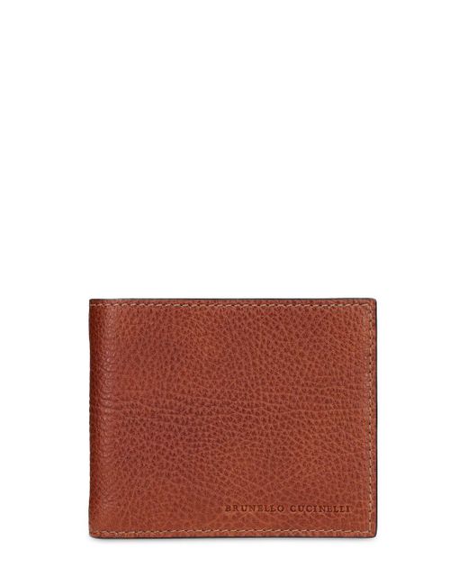 Brunello Cucinelli Red Leather Logo Wallet for men