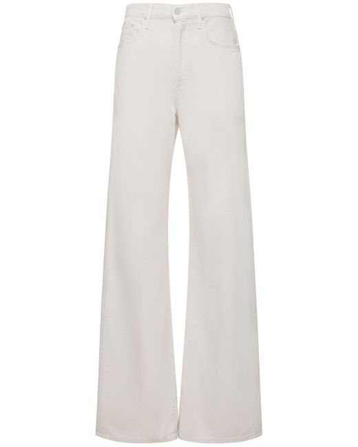 Mother White The Lasso Heel Cotton Blend Jeans