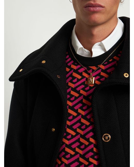 Versace Multicolor Medusa Squared Charm Necklace for men