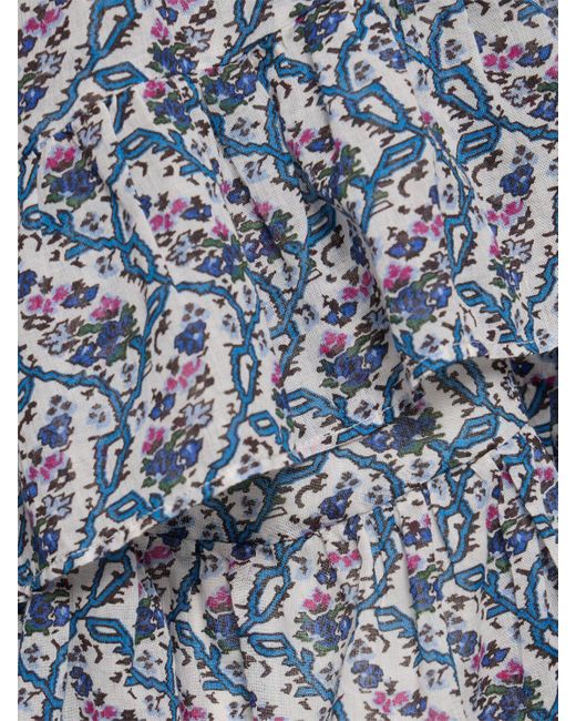 Isabel Marant Gray Jocadia Printed Layered Cotton Miniskirt