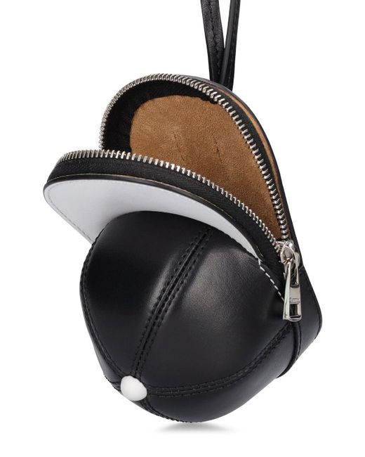 J.W. Anderson Black Small Leather Baseball Cap Bag for men