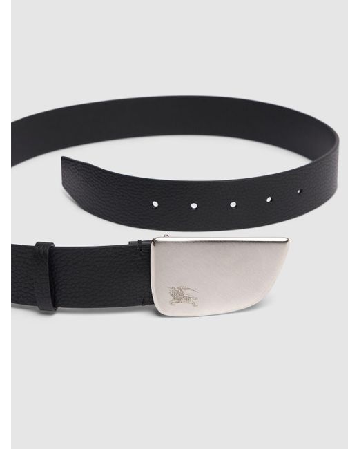 Burberry Black 3.5cm Shield Leather Belt for men