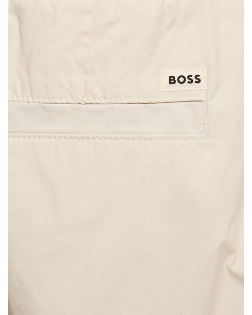 Boss Gestreifte Shorts Aus Baumwollmischung "kenosh" in White für Herren