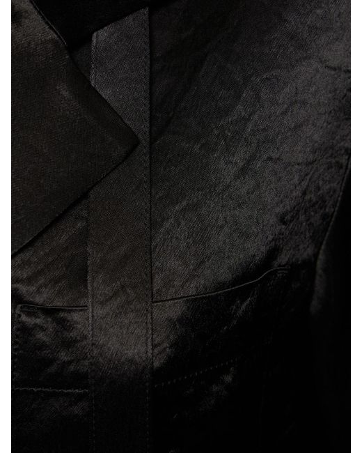 Max Mara Black Vignola Satin Shirt W/ Self-tie Scarf
