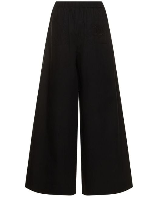 Max Mara Blue Weite Hose Aus Baumwollpopeline
