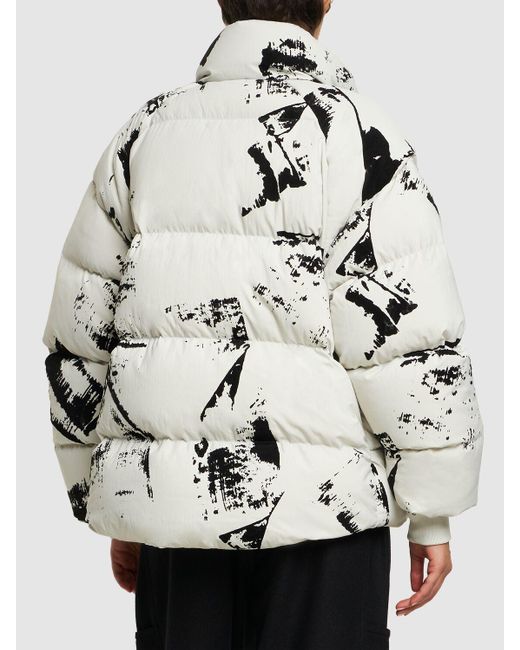Y-3 Flock Puff Printed Down Jacket in Natural | Lyst Canada