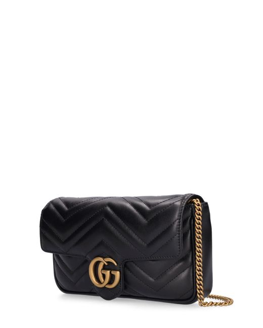 Gucci Gray Mini gg Marmont 2.0 Leather Shoulder Bag